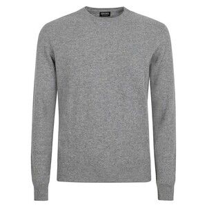 Zegna Crew Neck Cashmere Sweater With Ribbed Detailing - NWT